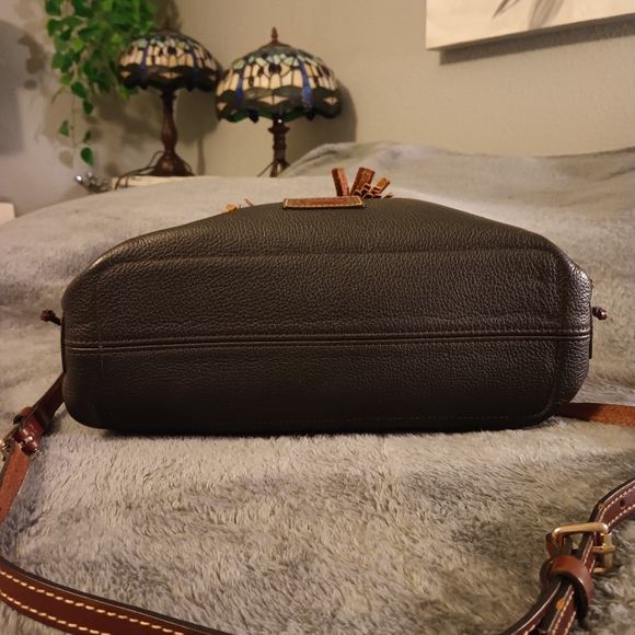 Dooney & Bourke Black With Brown Leather Bag - Picture 6 of 12